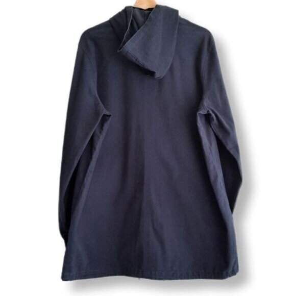 JUSTFAB / NEW Canvas Utility Casual Jacket w/ Hood Navy Blue Sz L - Picture 5 of 10